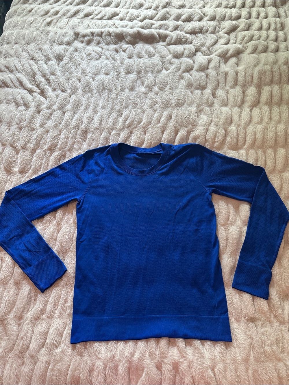 Lululemon Spell Out Royal Blue Long Sleeve Swiftly Top best for 4/6